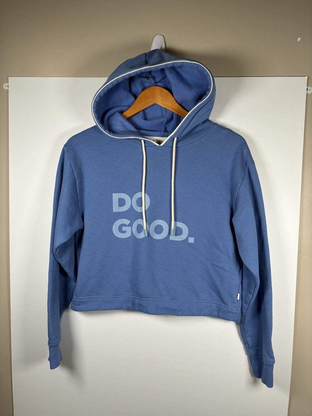 Cotopaxi S Womens Do Good Cropped Hoodie Organic Cotton Blue Gorpcore Pullover